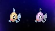 Regular and Shiny Feebas (Image via TPC)